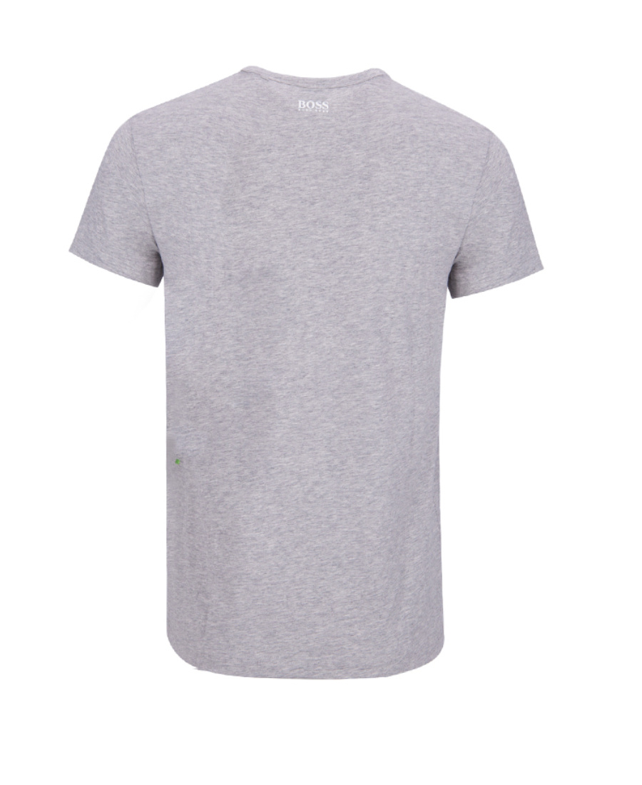 Hugo Boss Round-necked Logo T-shirt In Gray