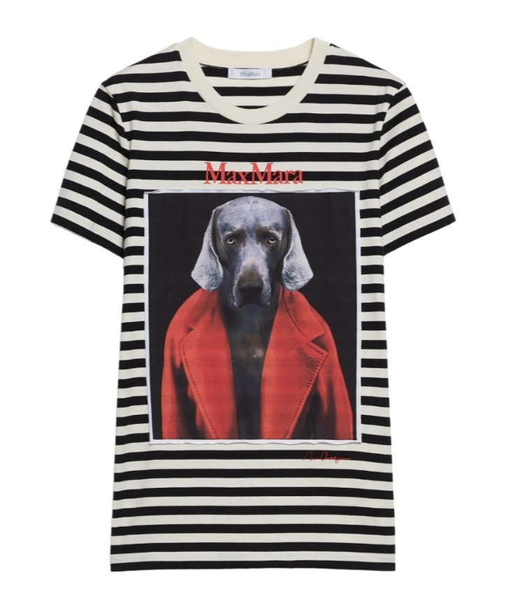 Max Mara Rosso Printed Cotton Jersey T-shirt In Multicolor