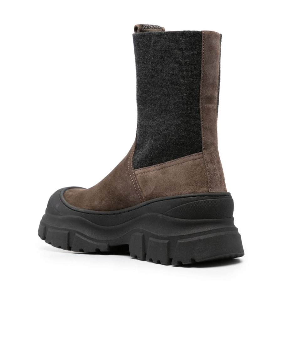 Brunello Cucinelli Monili-embellished Slip-on Ankle Boots In Black