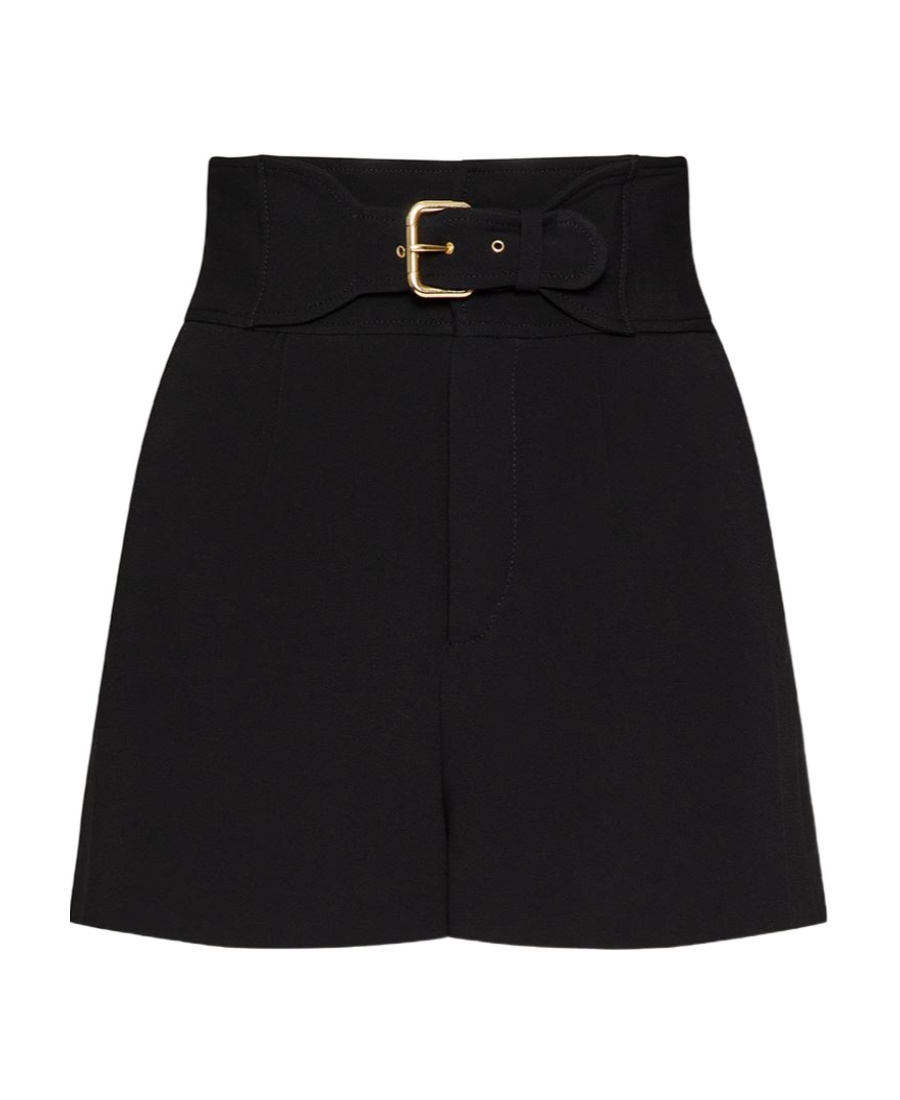 Red Valentino Frisottine Belt Shorts In Black