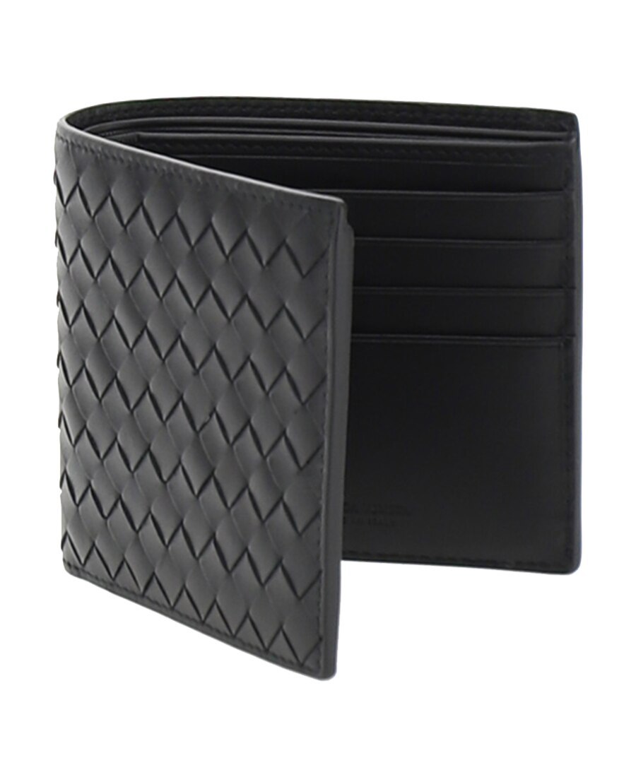 Bottega Veneta Intrecciato Weave Bifold Wallet In Black