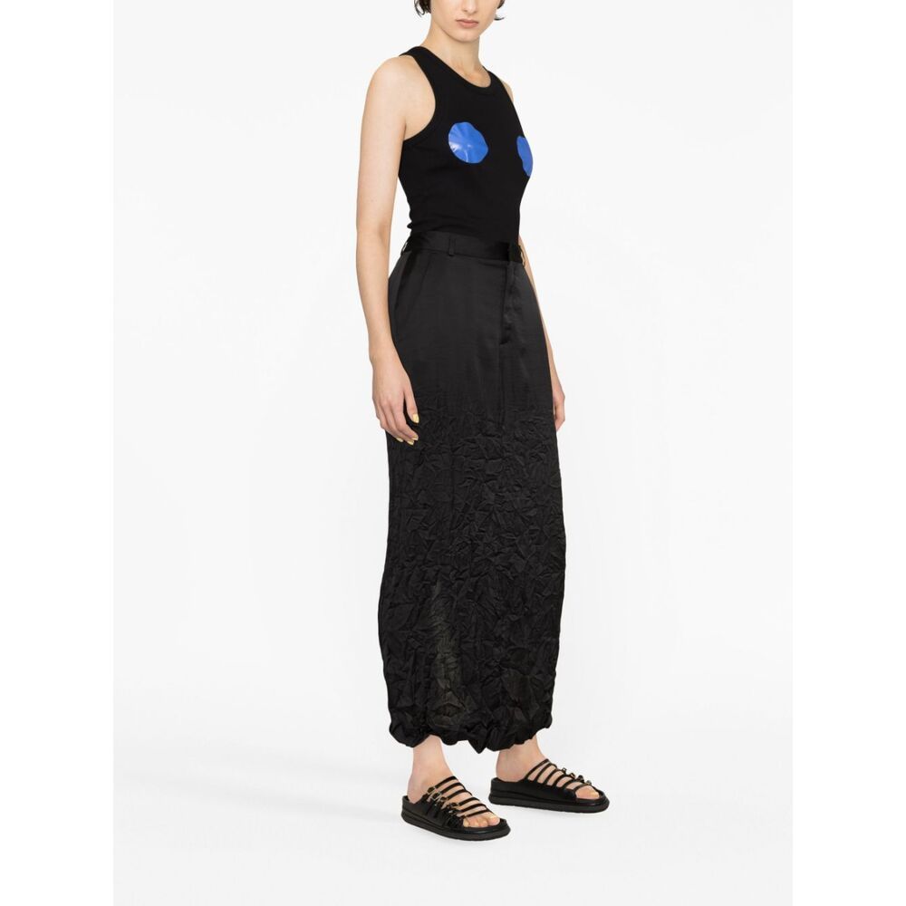 Mm6 Maison Margiela Crinkled Midi Skirt In Black