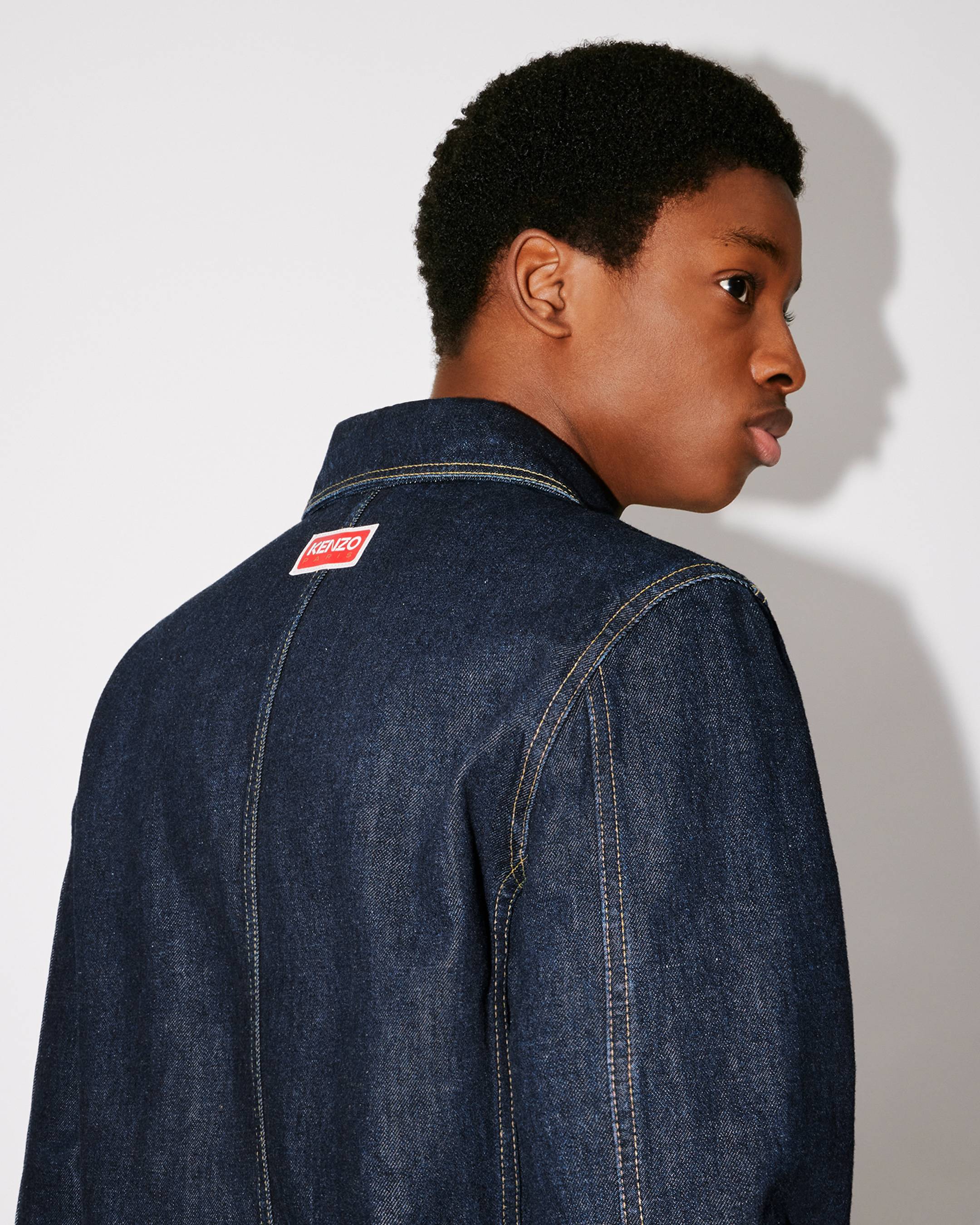 Shop Kenzo ' Target' Denim Workwear Jacket In Blue