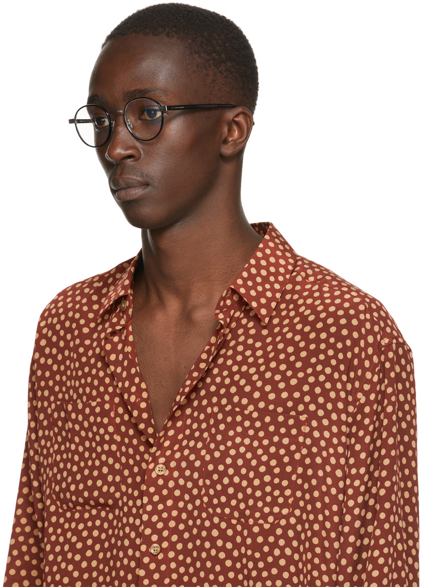 Saint Laurent Round Frame Glasses In Black