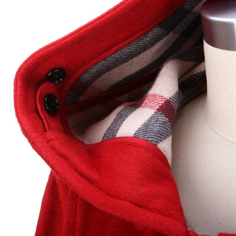 Burberry Hooded Long-sleeved Coat In Red