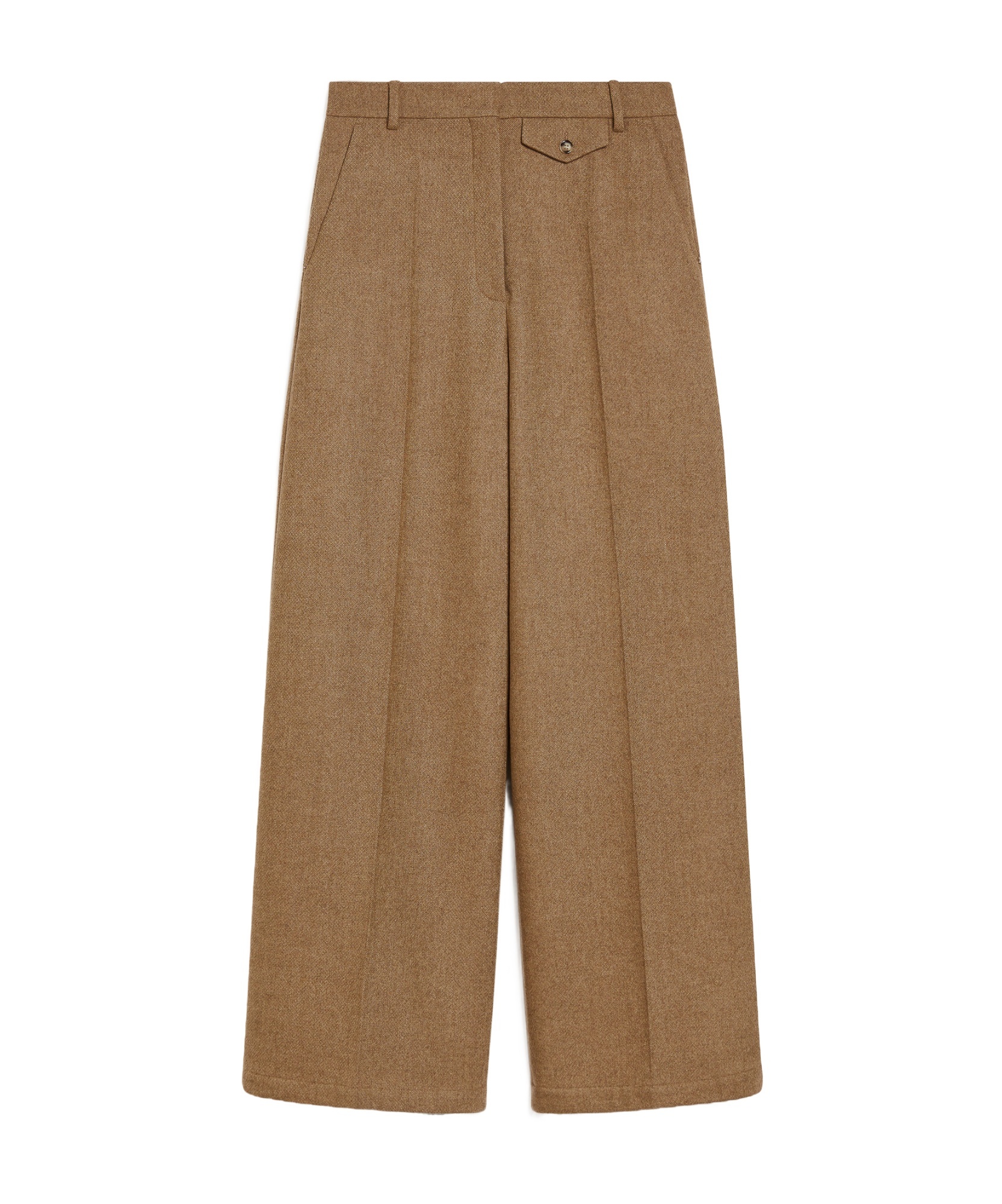 Sportmax Wool Belt-loop Casual Pants In Brown