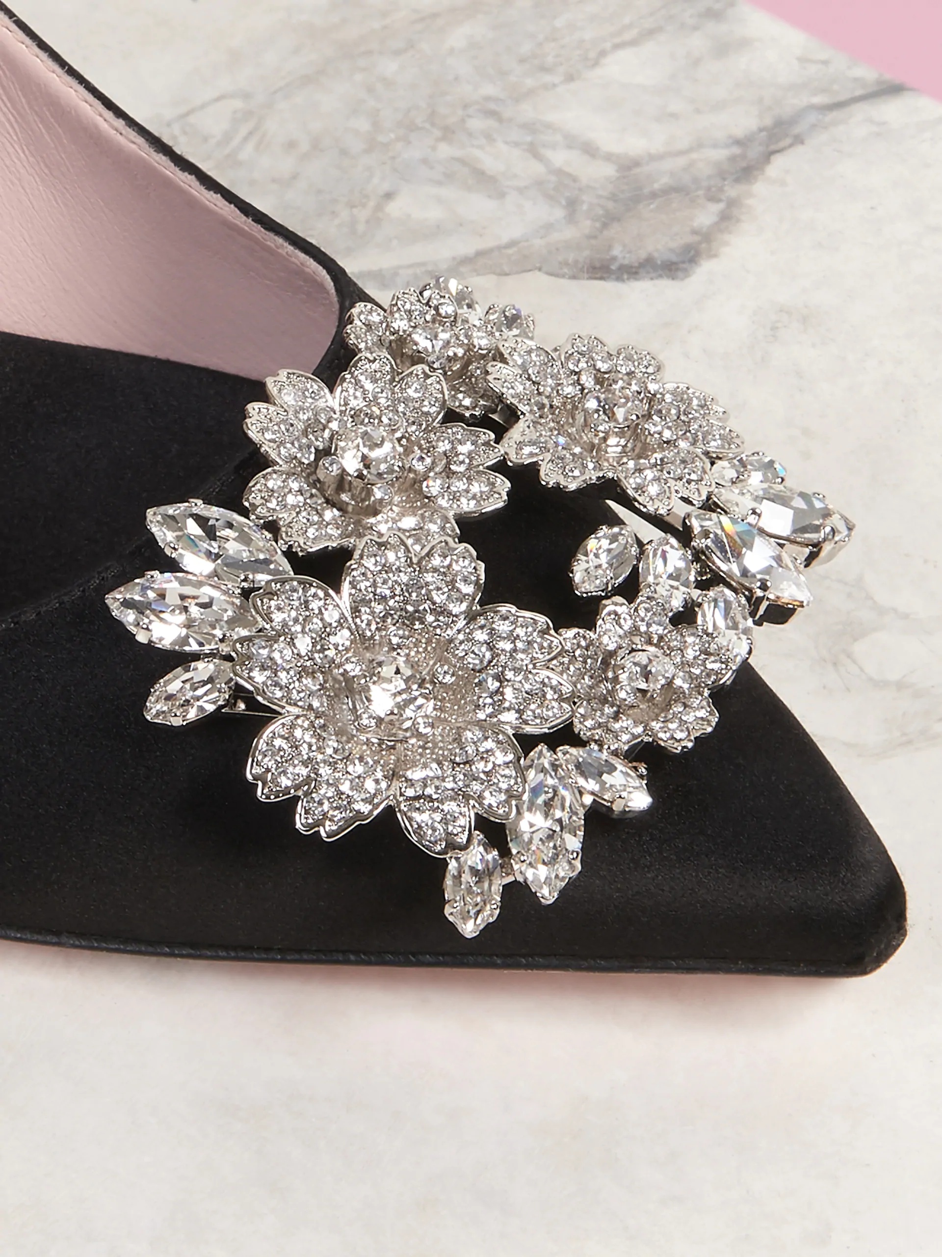 Roger Vivier Efflorescence 65 Satin Pumps In Black