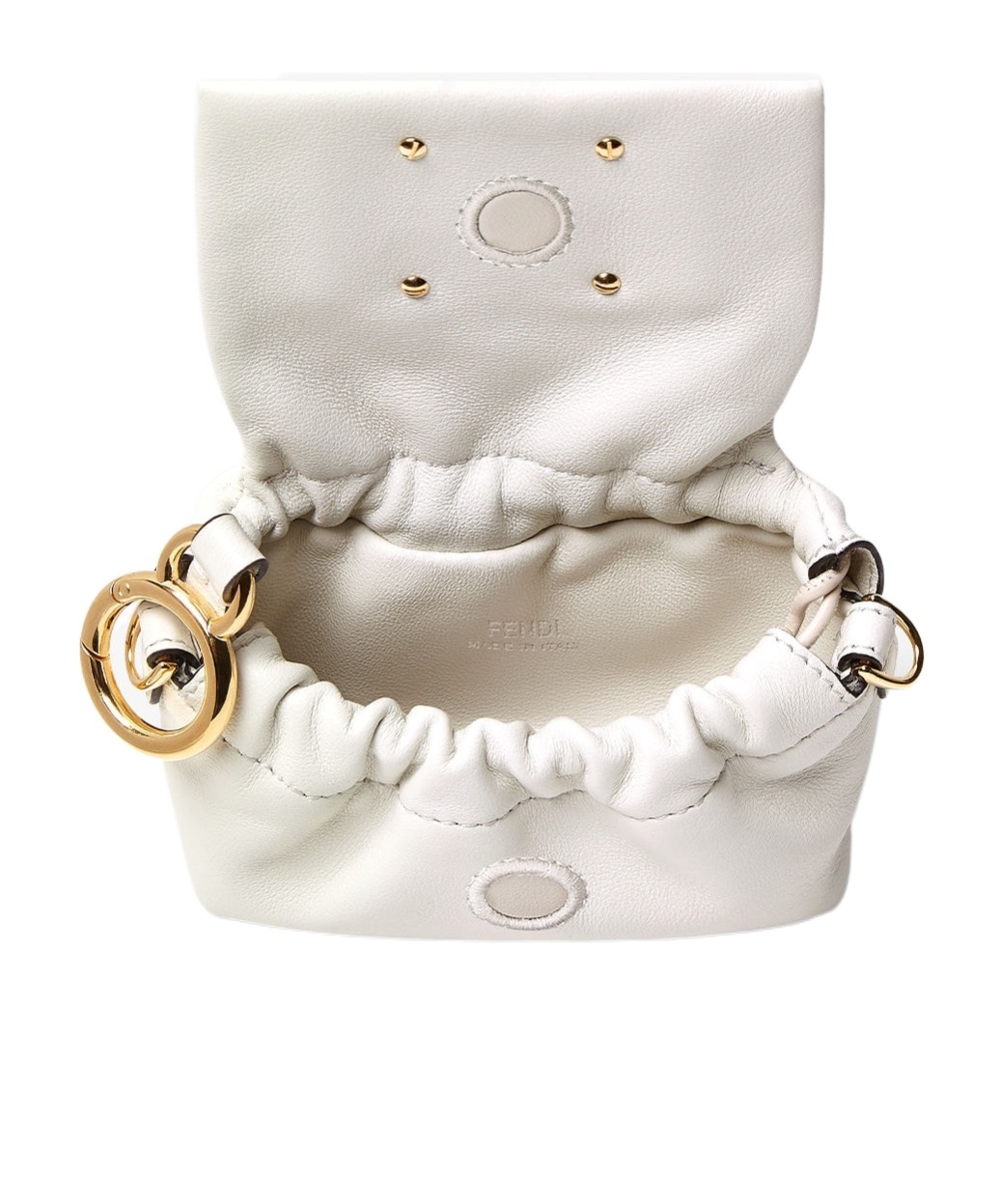 Fendi Mamma Baguette Nano Shoulder Bag In White