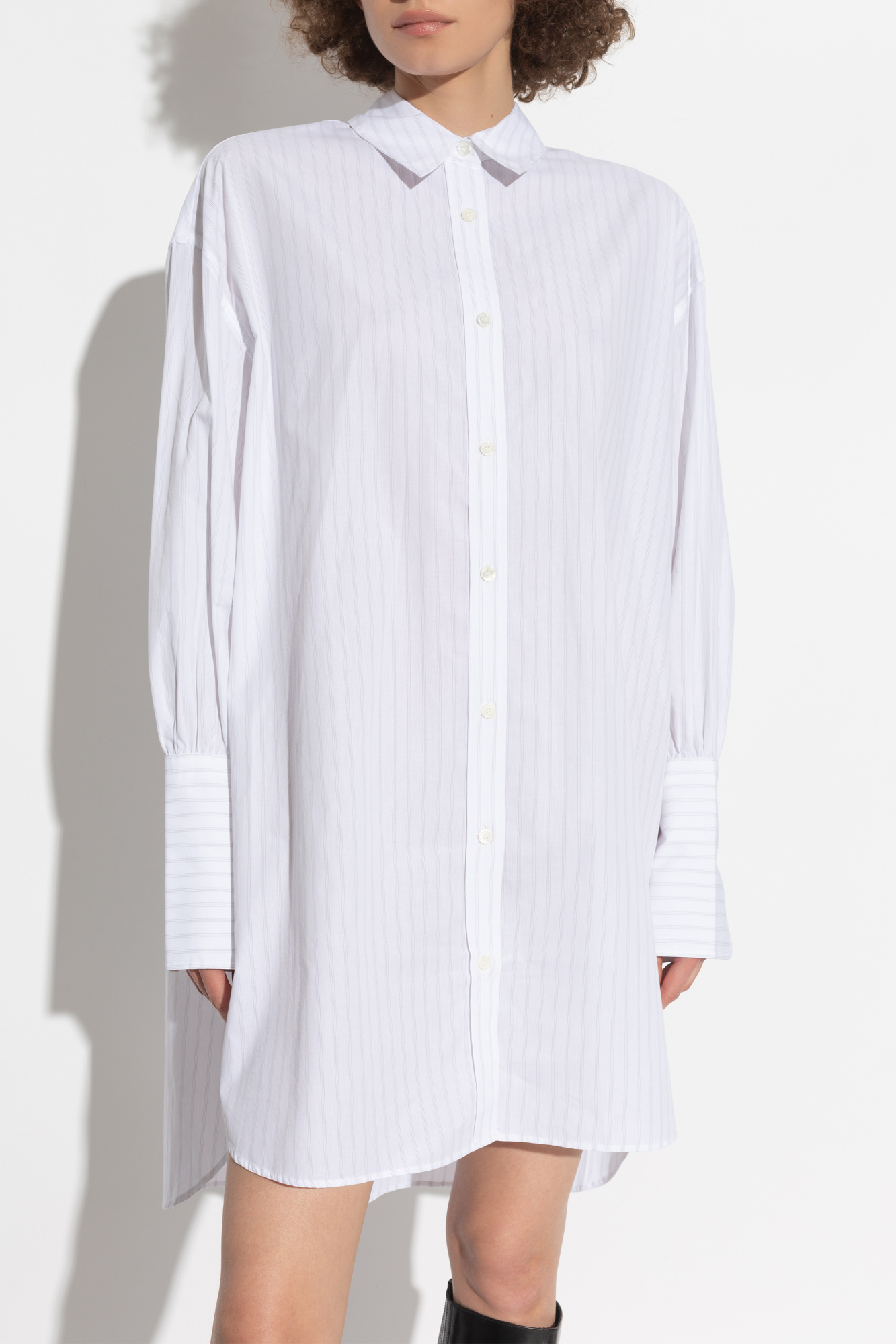 Shop Anine Bing Long-sleeved Dress In White