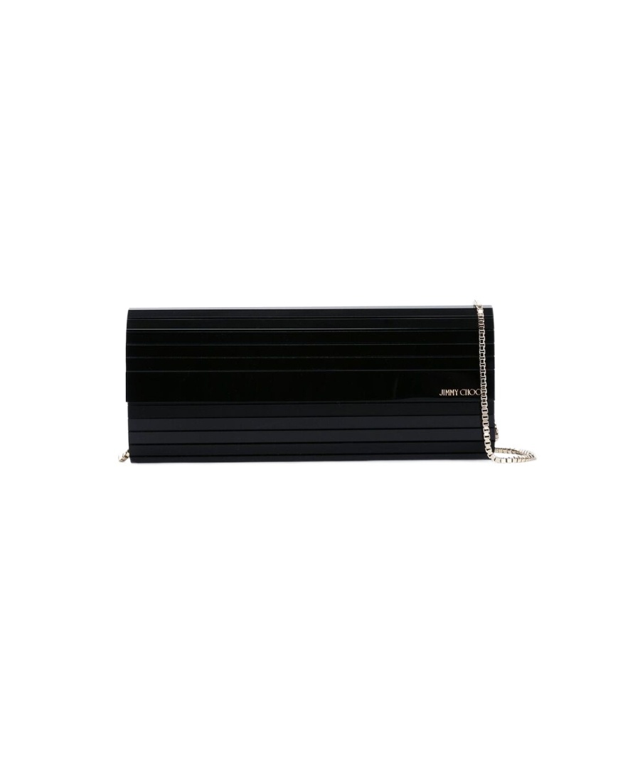 Jimmy Choo Sweetie Acrylic Clutch In Black