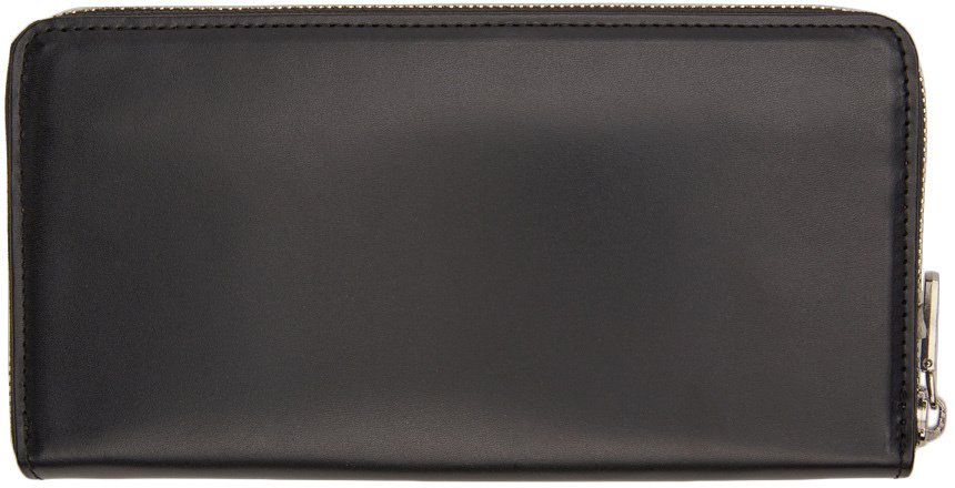 Master-piece Logo Embossed Zipper Wallet In Black