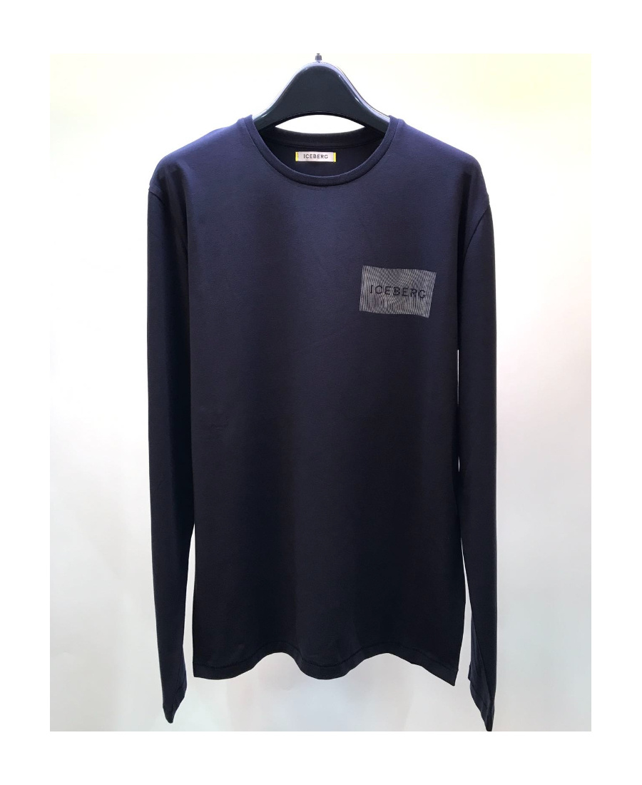 Iceberg T-shirt With Round Neck And Long Sleeves In Black