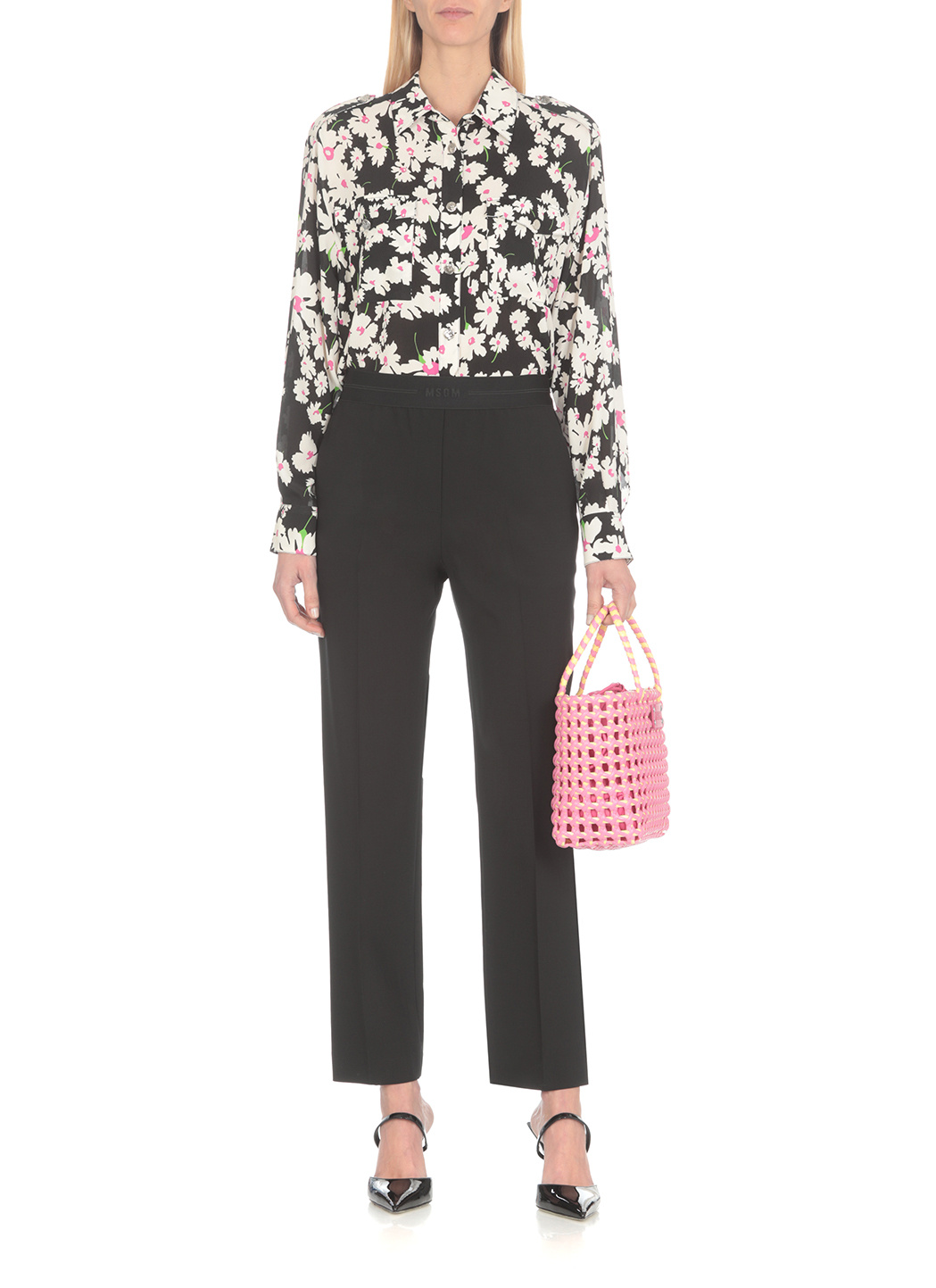 Msgm Floral-print Button-fastening Shirt In White