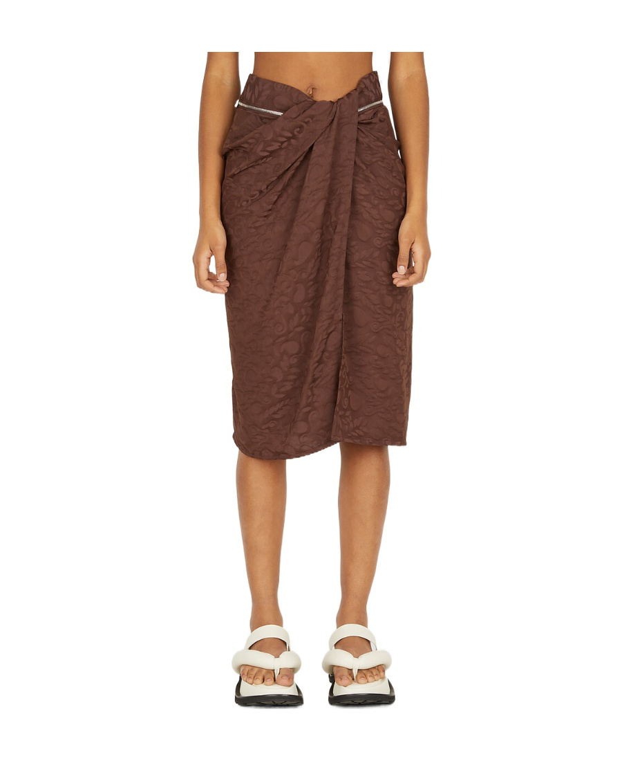Jacquemus Jacquard Tie-waist Skirt In Brown