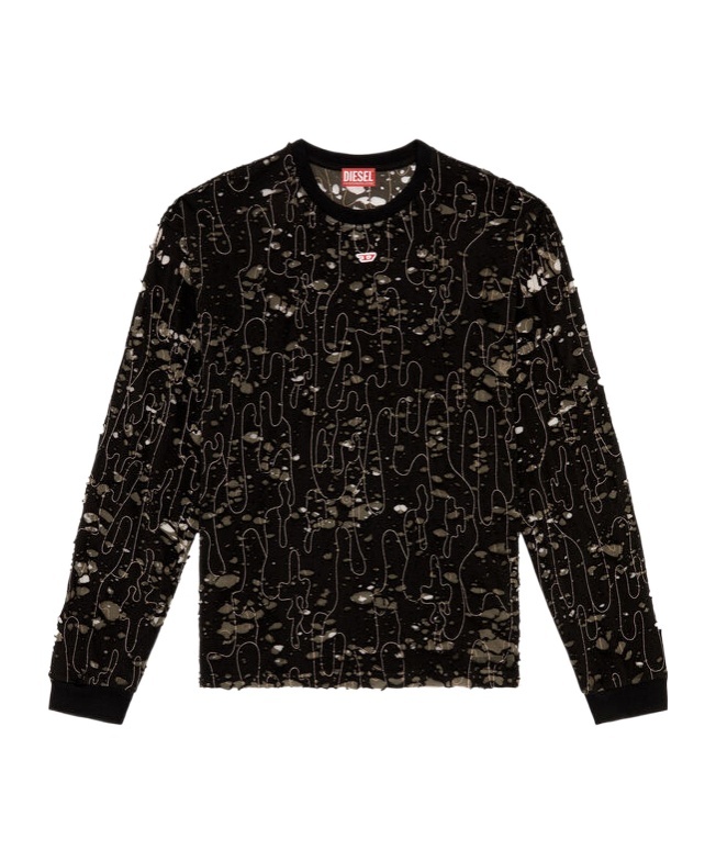 Diesel Jersey "t-boxt-ls-devor" In Black