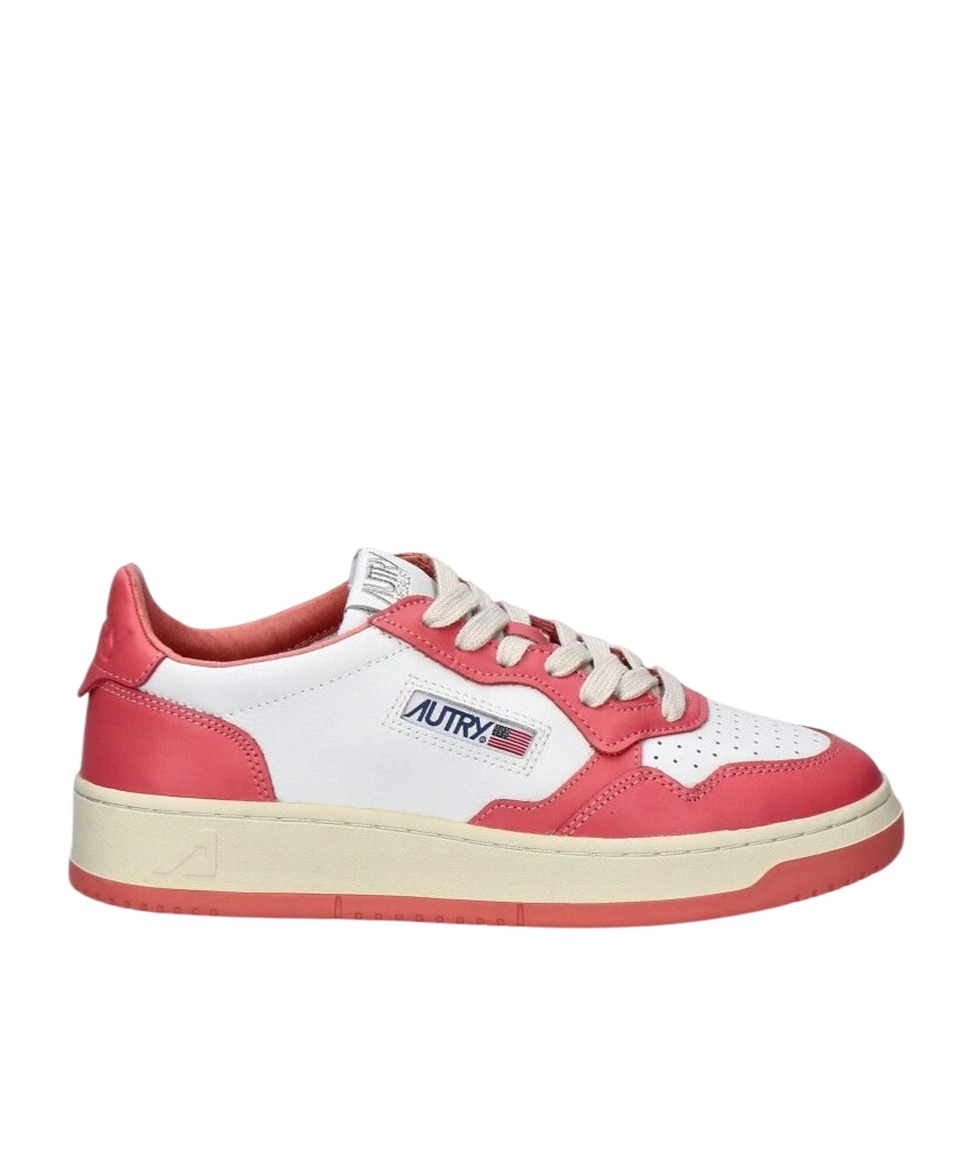 Shop Autry Wb55 Leather Sneakers In Red