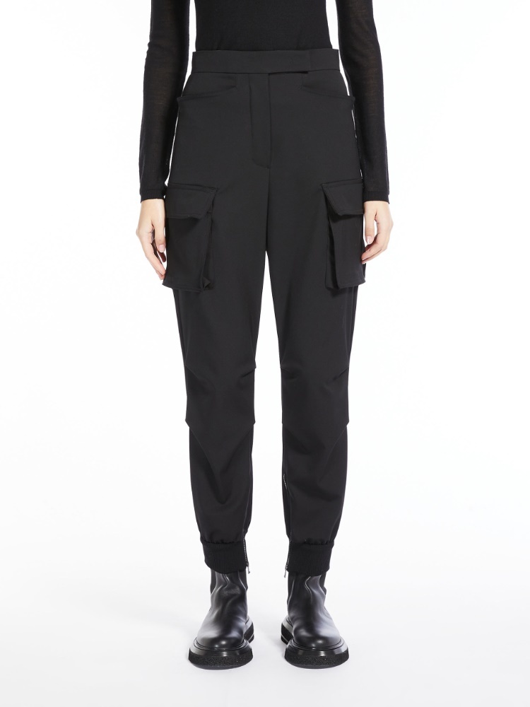 Max Mara Wool Overalls Casual Trousers In Black