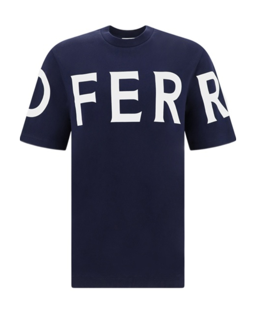 Ferragamo Logo Logo Short-sleeved T-shirt In Black