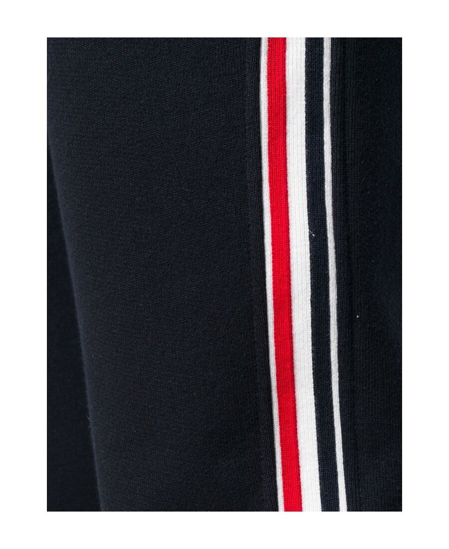 Thom Browne Rwb Stripe-detail Drawstring Track Pants In Black