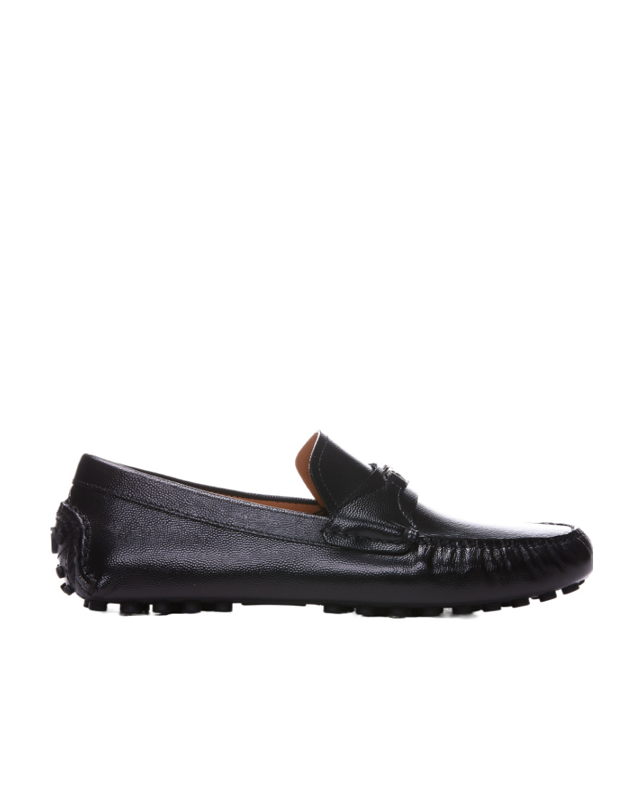 Ferragamo Round-headed Loafers In Black