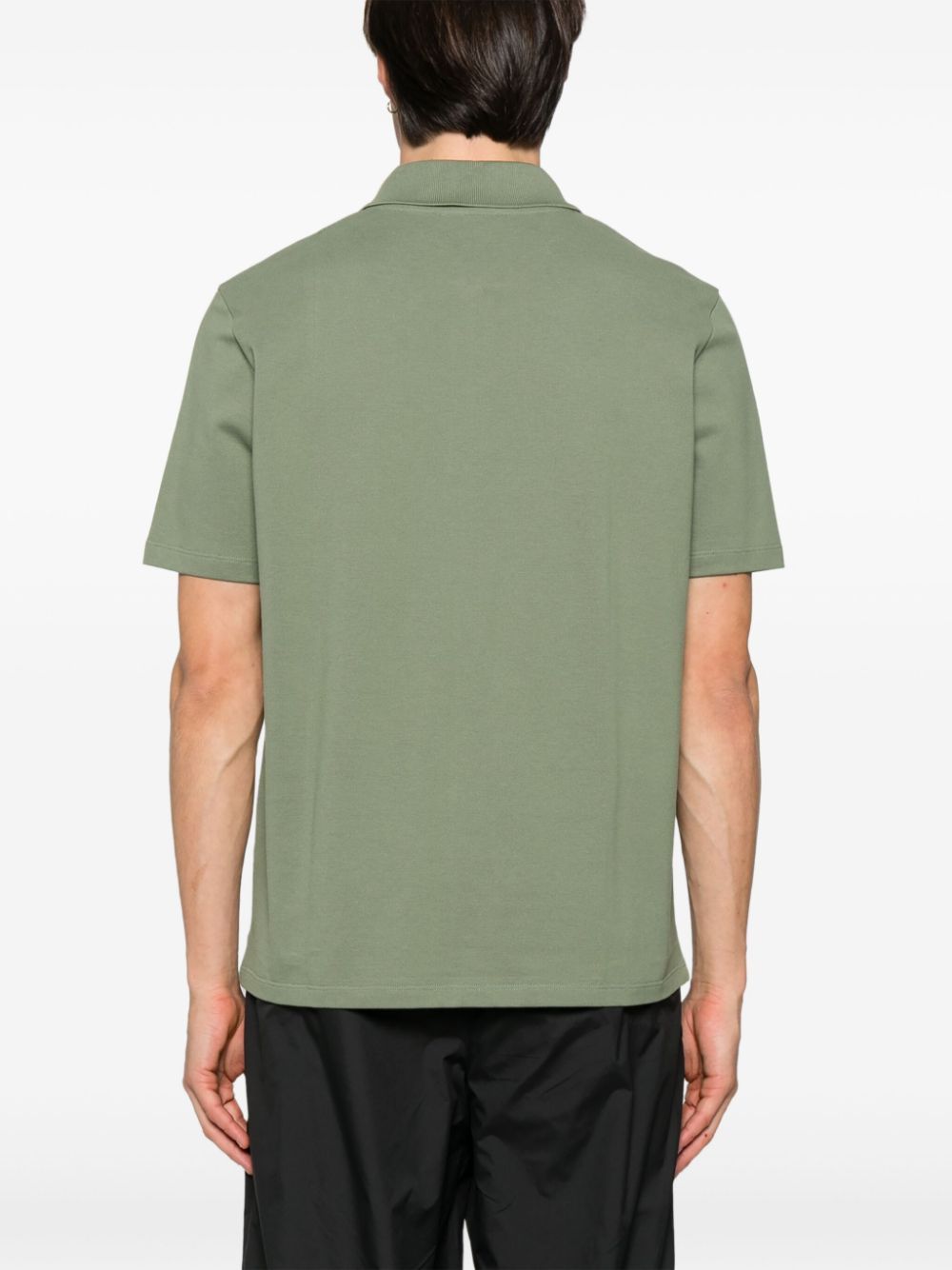 Shop Balmain Logo-embroidered Polo Shirt In Green