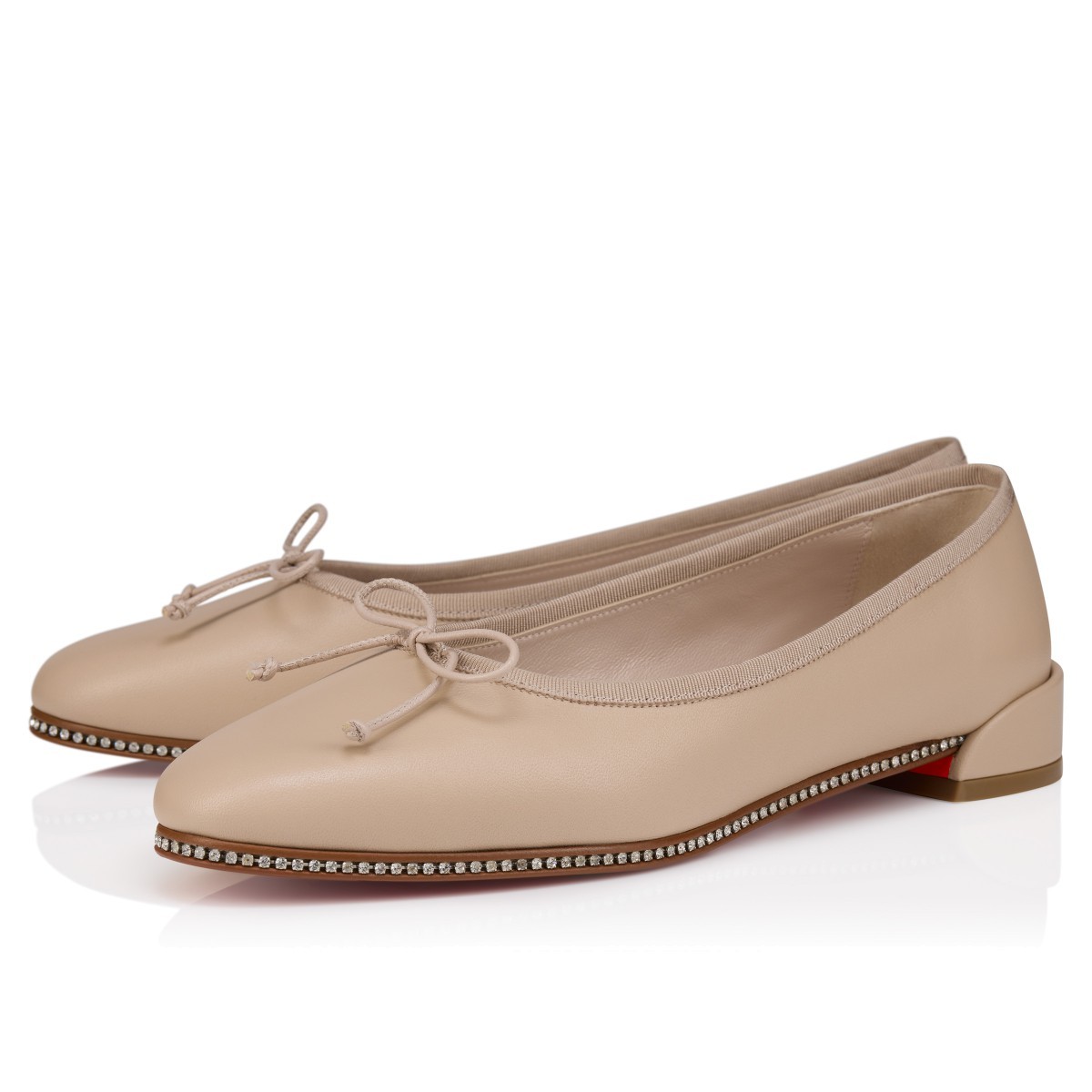 Christian Louboutin Round-toed Ballet Flats In Neutral