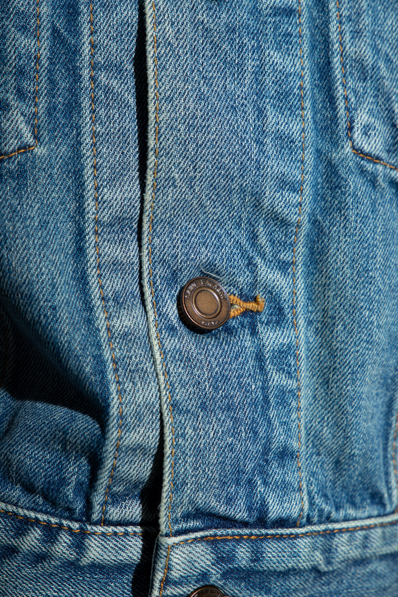 SAINT LAURENT 80'S JACKET IN VINTAGE BLUE DENIM 