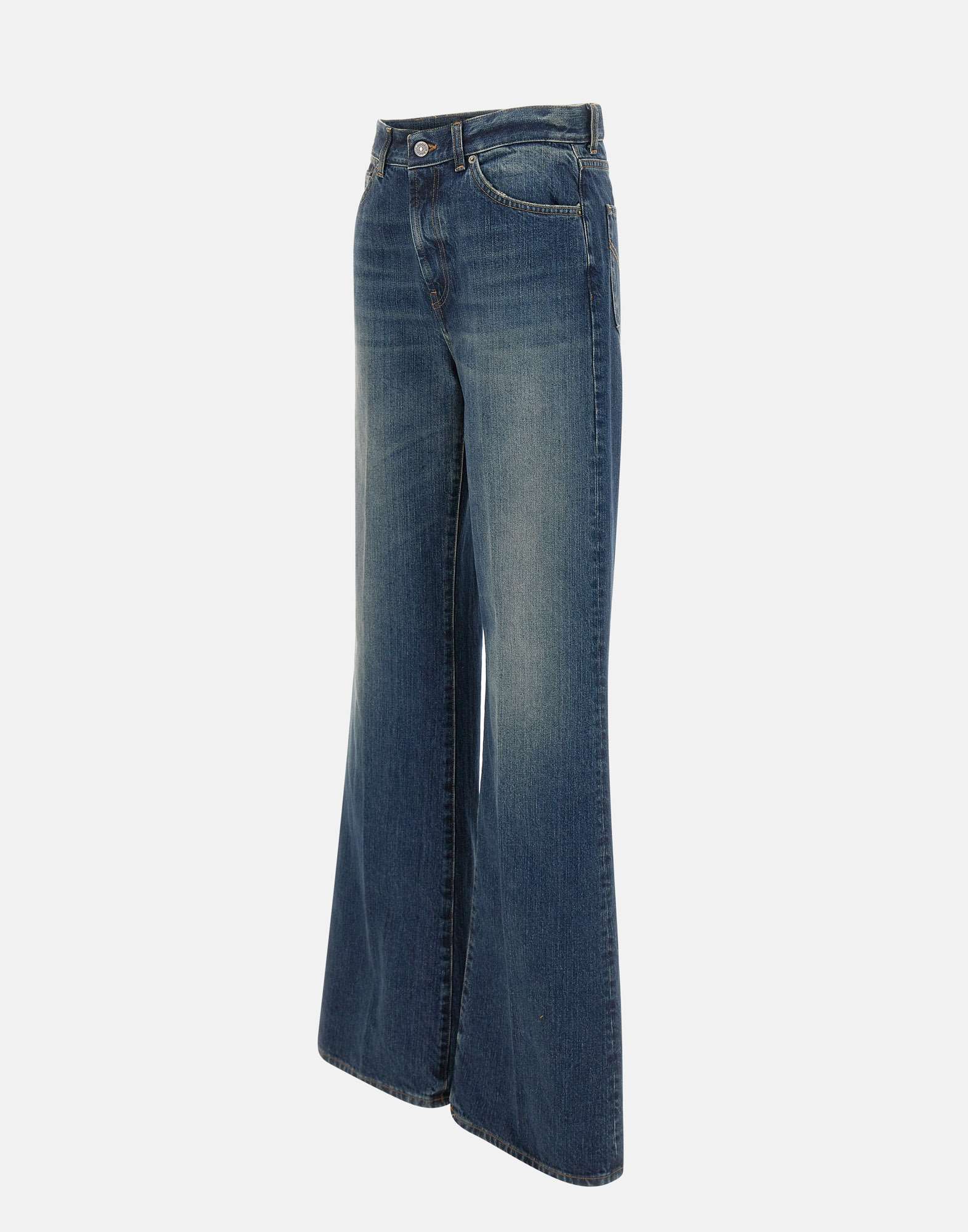 Dondup Amber Wide-leg Jeans In Blue