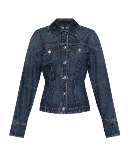 Sportmax 'threaded' Waistband Chest Pockets Long Sleeves Jacket In Blue