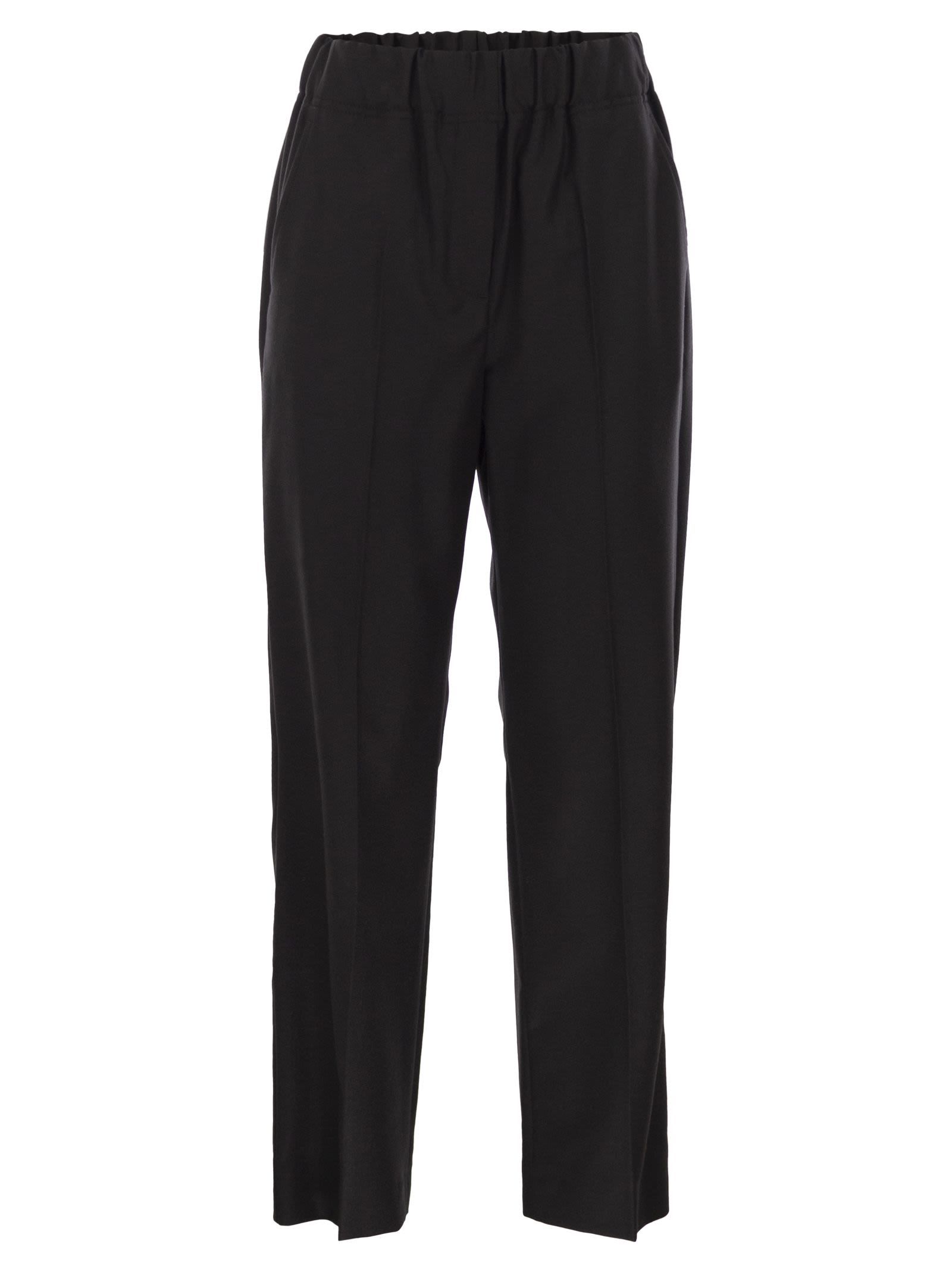 Weekend Max Mara Elastic Waist Casual Pants In Black
