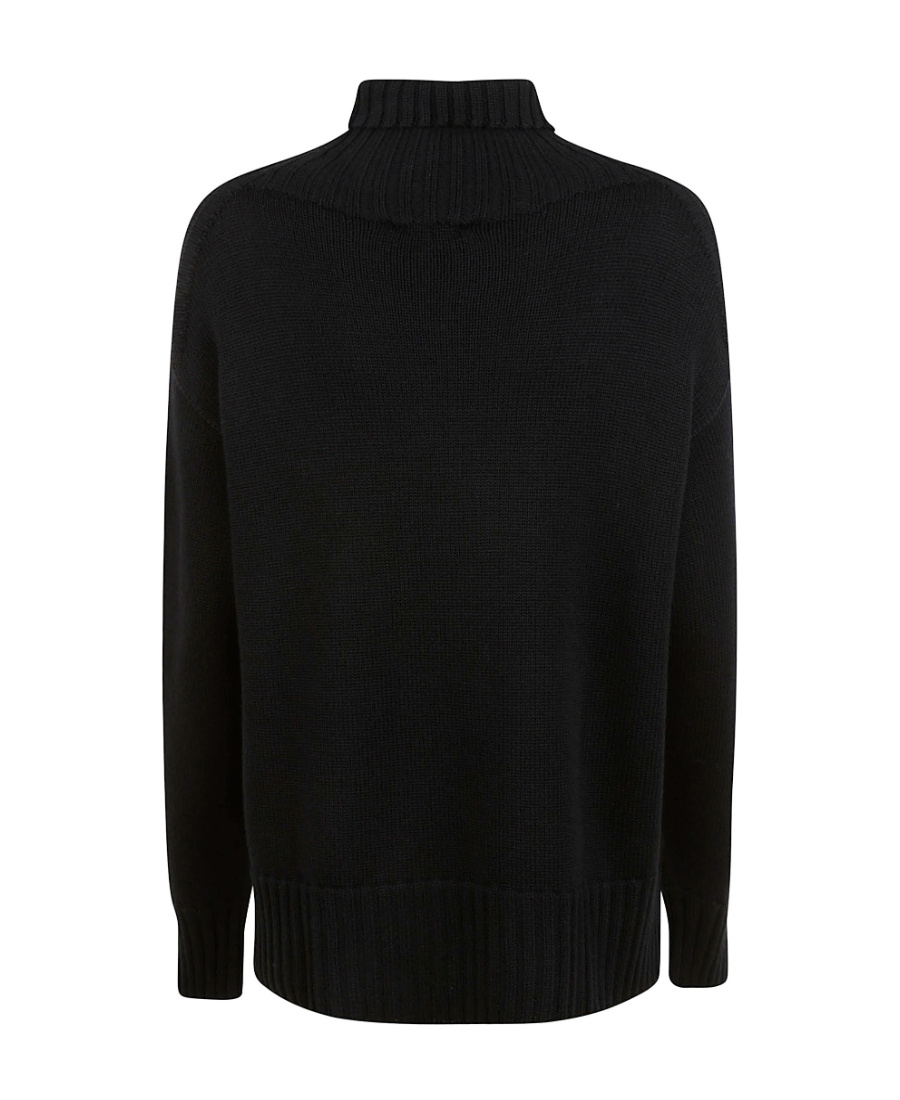 Drumohr Roll-neck Merino Jumper In Black