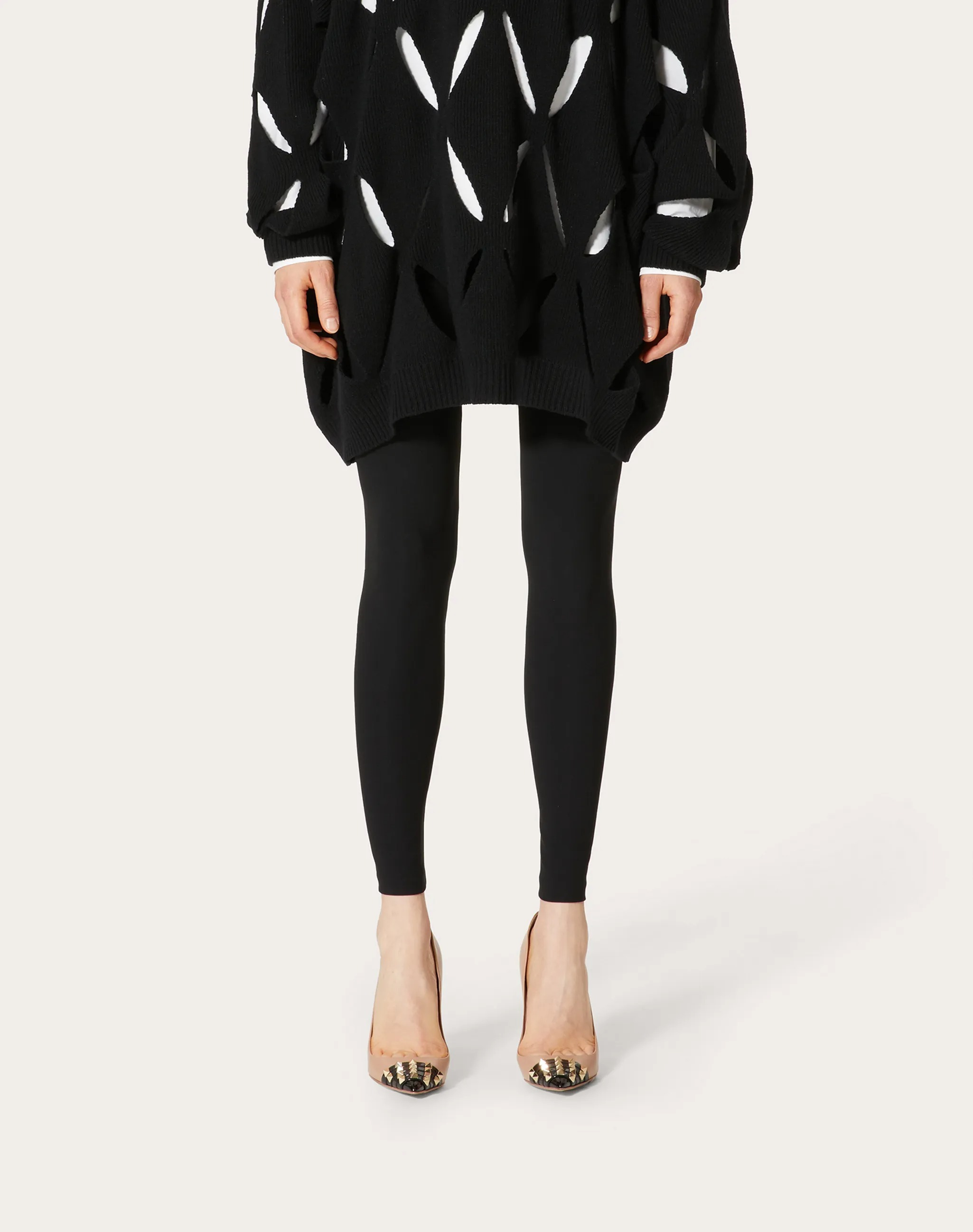 Valentino Logo Waistband Leggings In Black