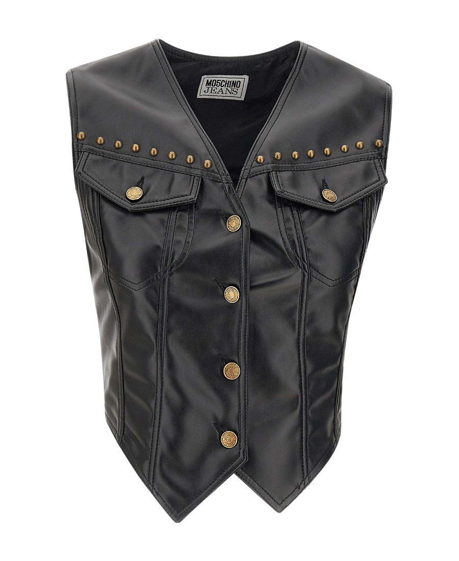 Moschino Rivet Detail Vest In Black