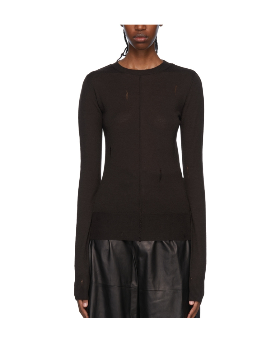 Amiri Brown Cashmere Sweater In Black