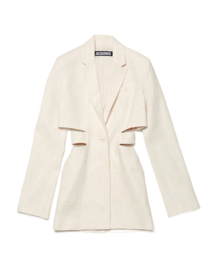 Jacquemus Suit Jacket Mini Dress In White