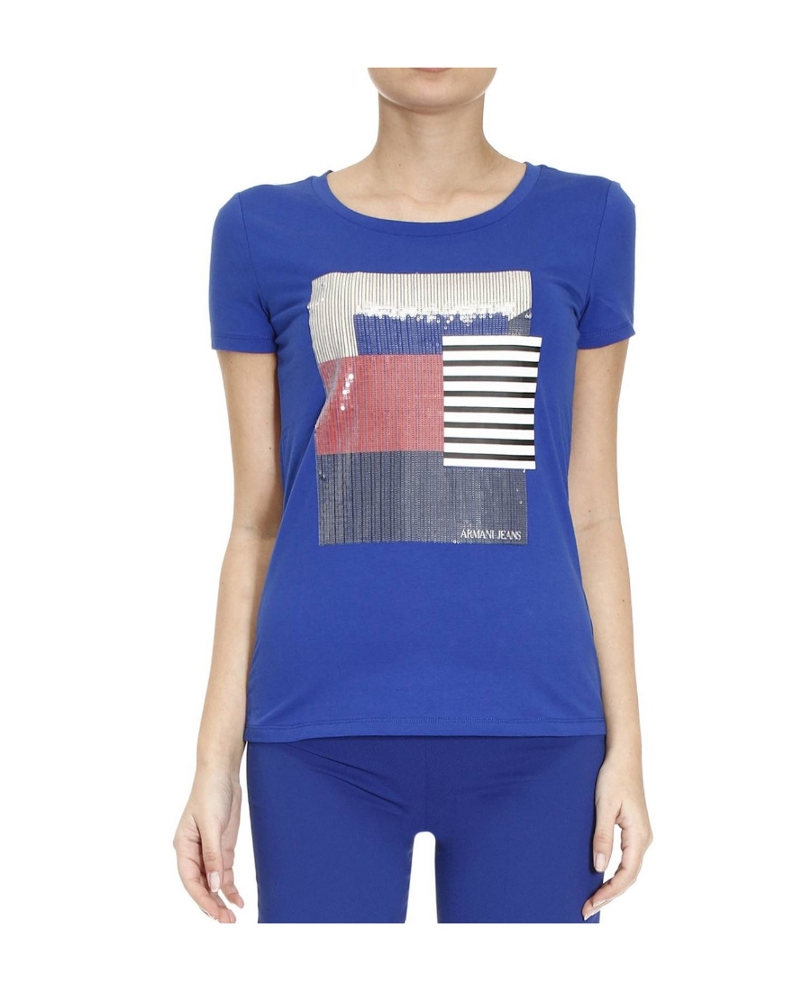 Shop Armani Jeans Logo Details T-shirt In Blue