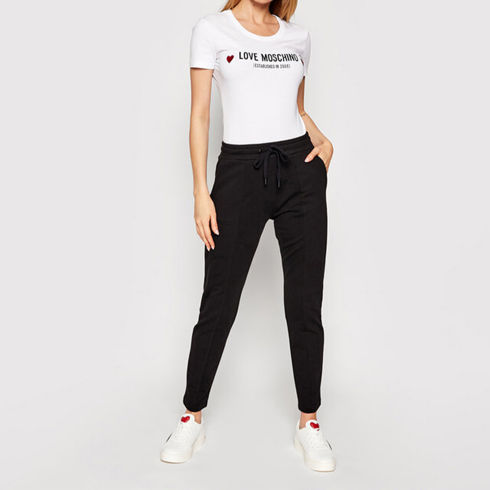 Moschino T-shirt With Round Neck And Short Sleeves In White