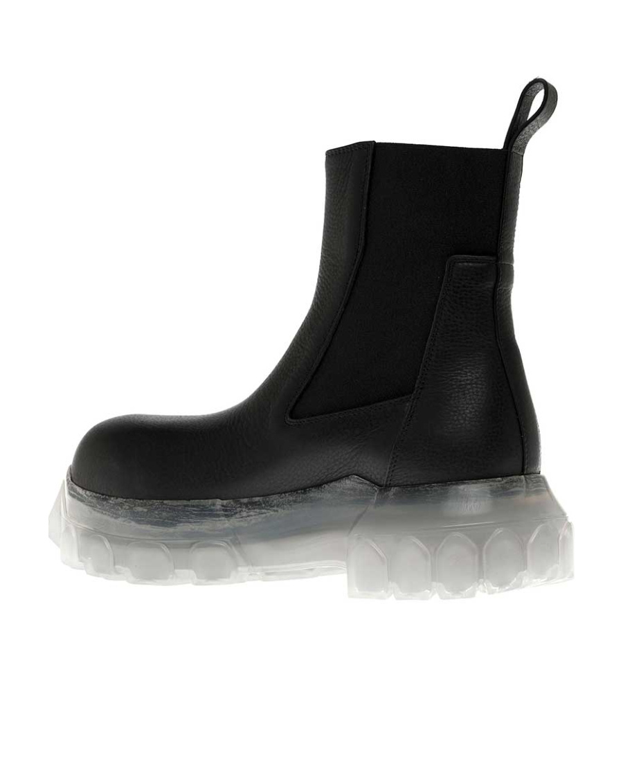Rick Owens Beatle Bozo Leather Ankle Boots In Black