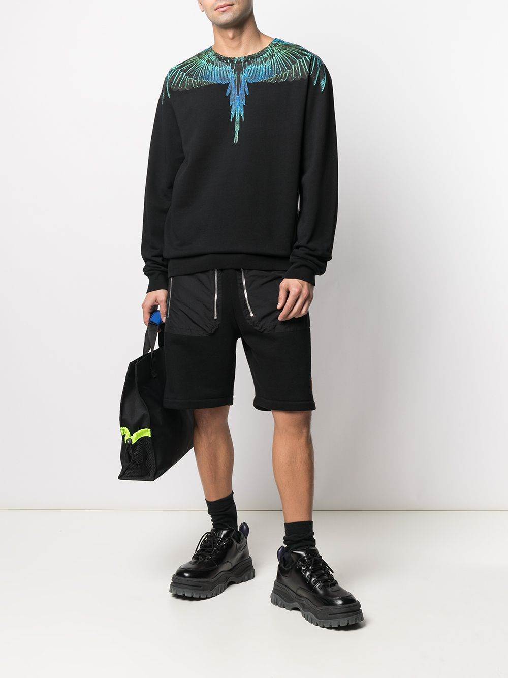 Marcelo Burlon County Of Milan Wings Print Sweatshirt In Black