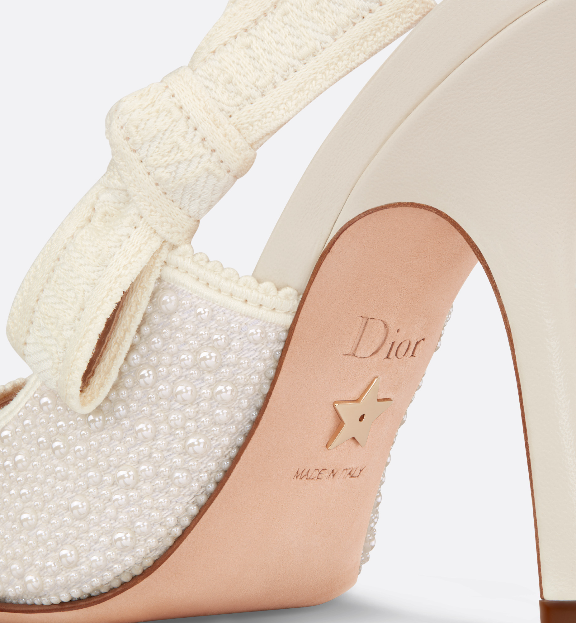 Dior Pointed High Heel Sandals In White