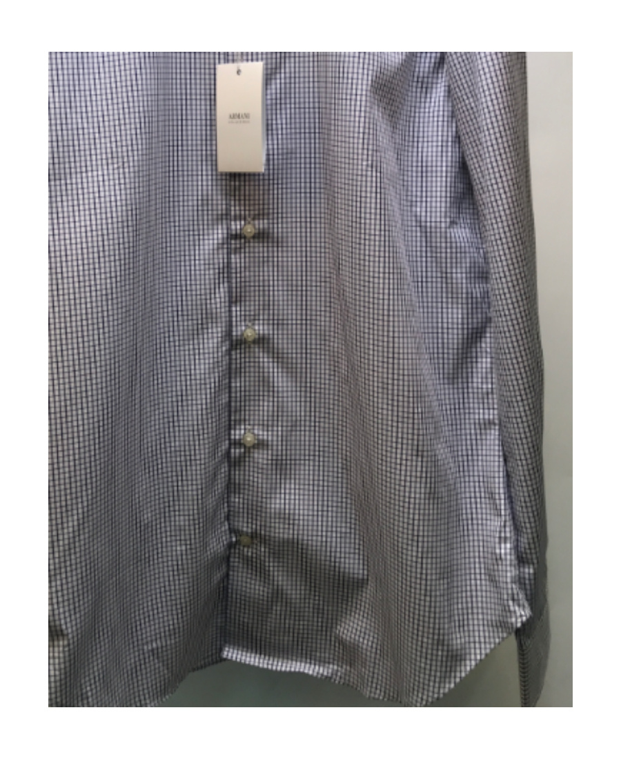 Armani Collezioni Checkered Detail Shirt In Gray