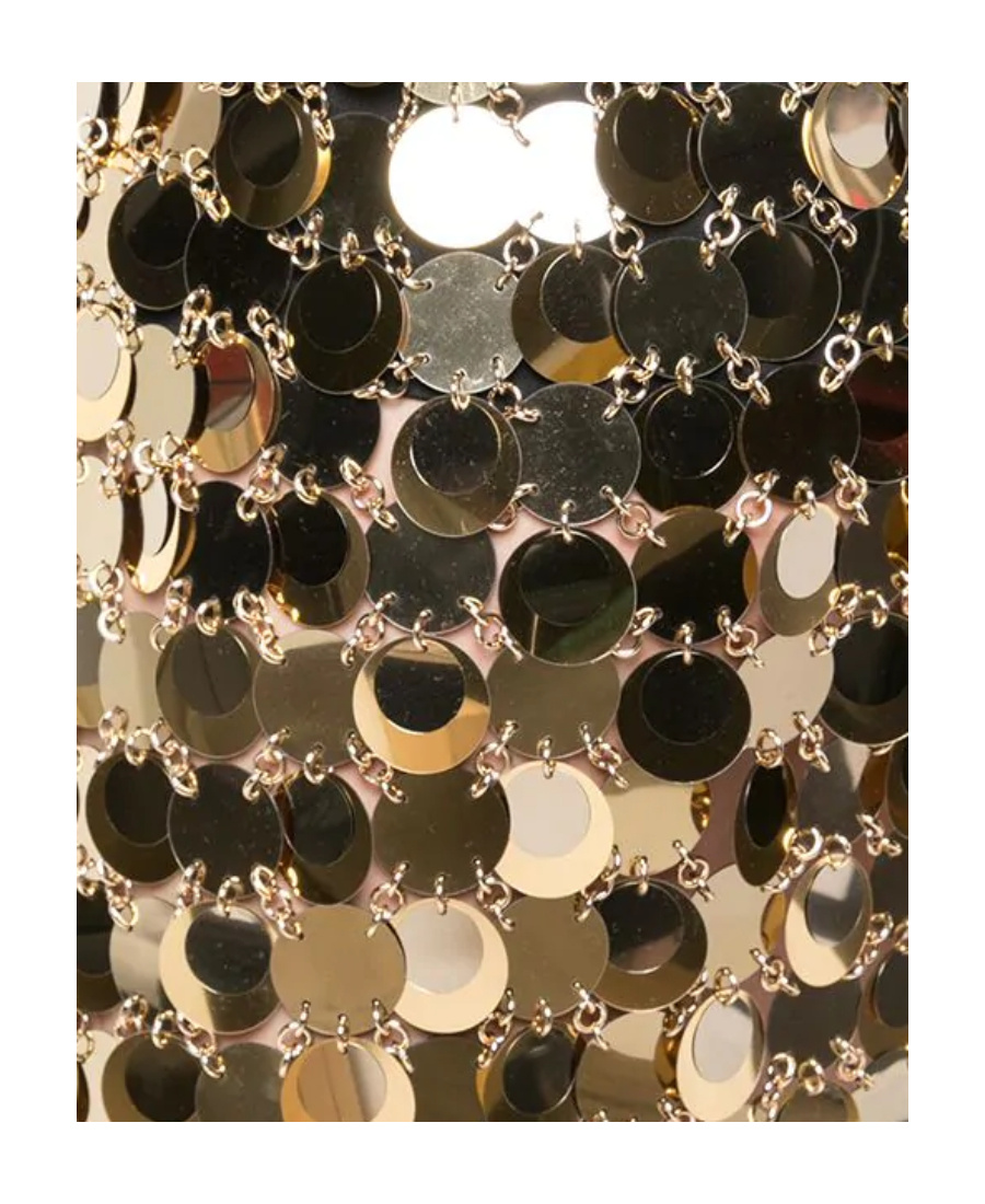 Rabanne Multi-color Dot-sequin Chainmail Mini Skirt In Nude