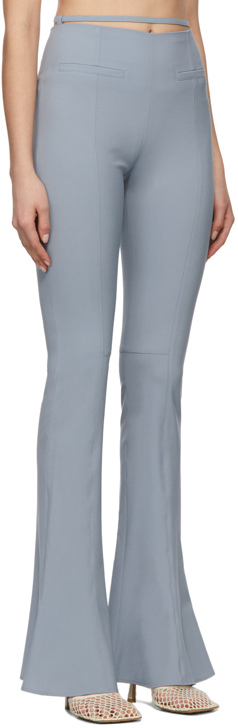Jacquemus Wool-blend Flared Trousers In Blue