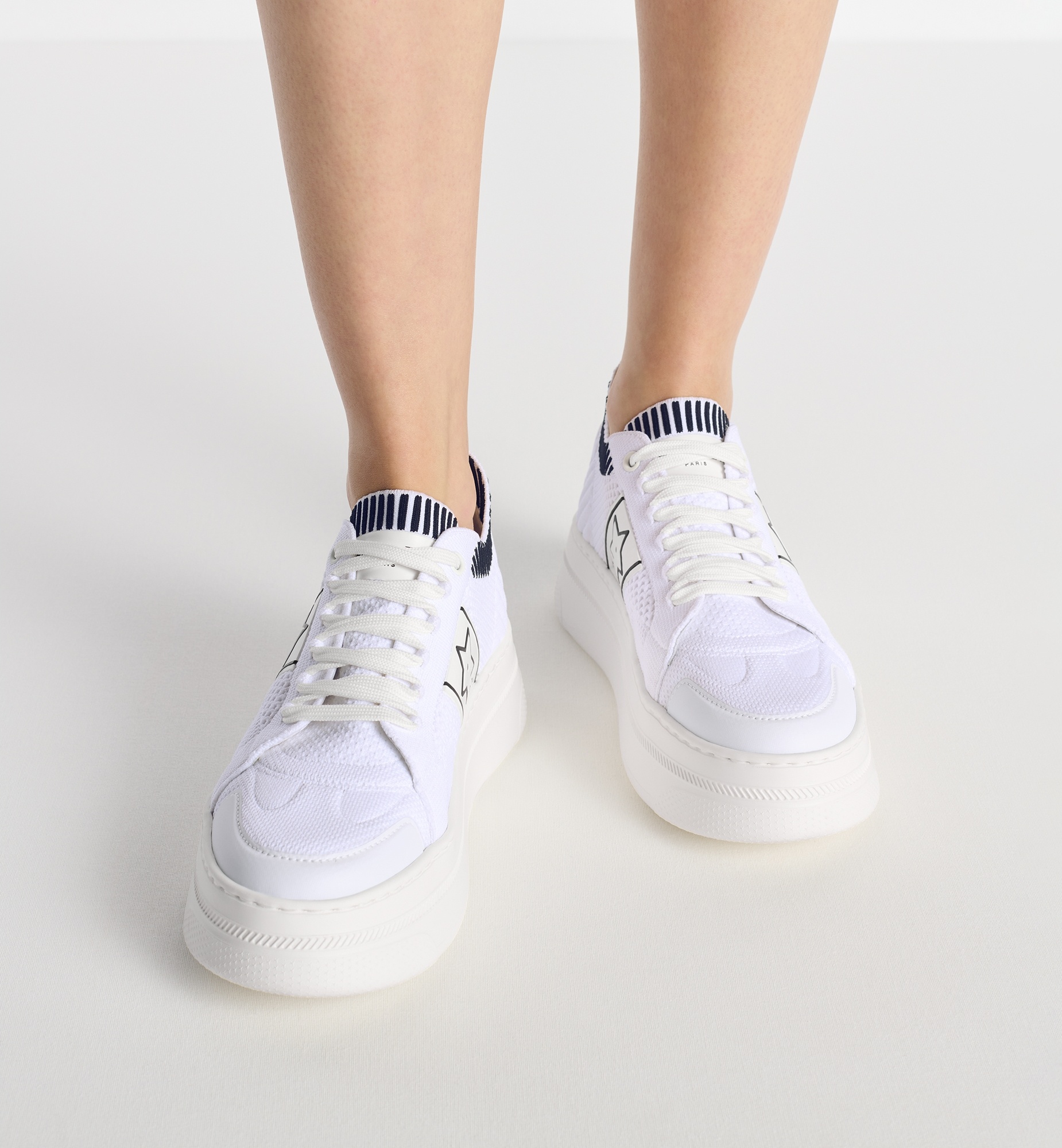 Dior Star Platform Sneakers In White