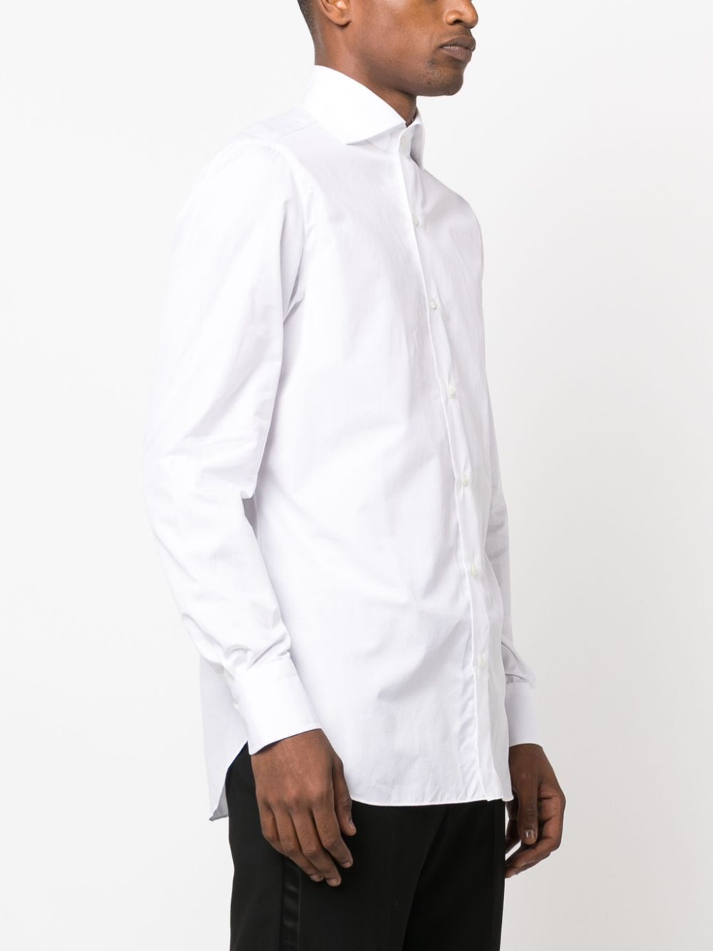 Finamore 1925 Napoli Slim Fit Flannel Shirt In White