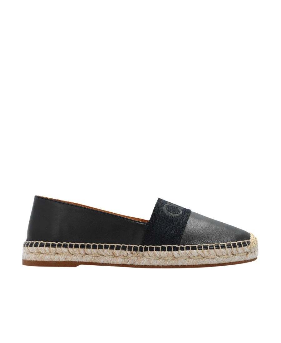 Shop Chloé Piia Logo Embroidered Espadrilles In Black