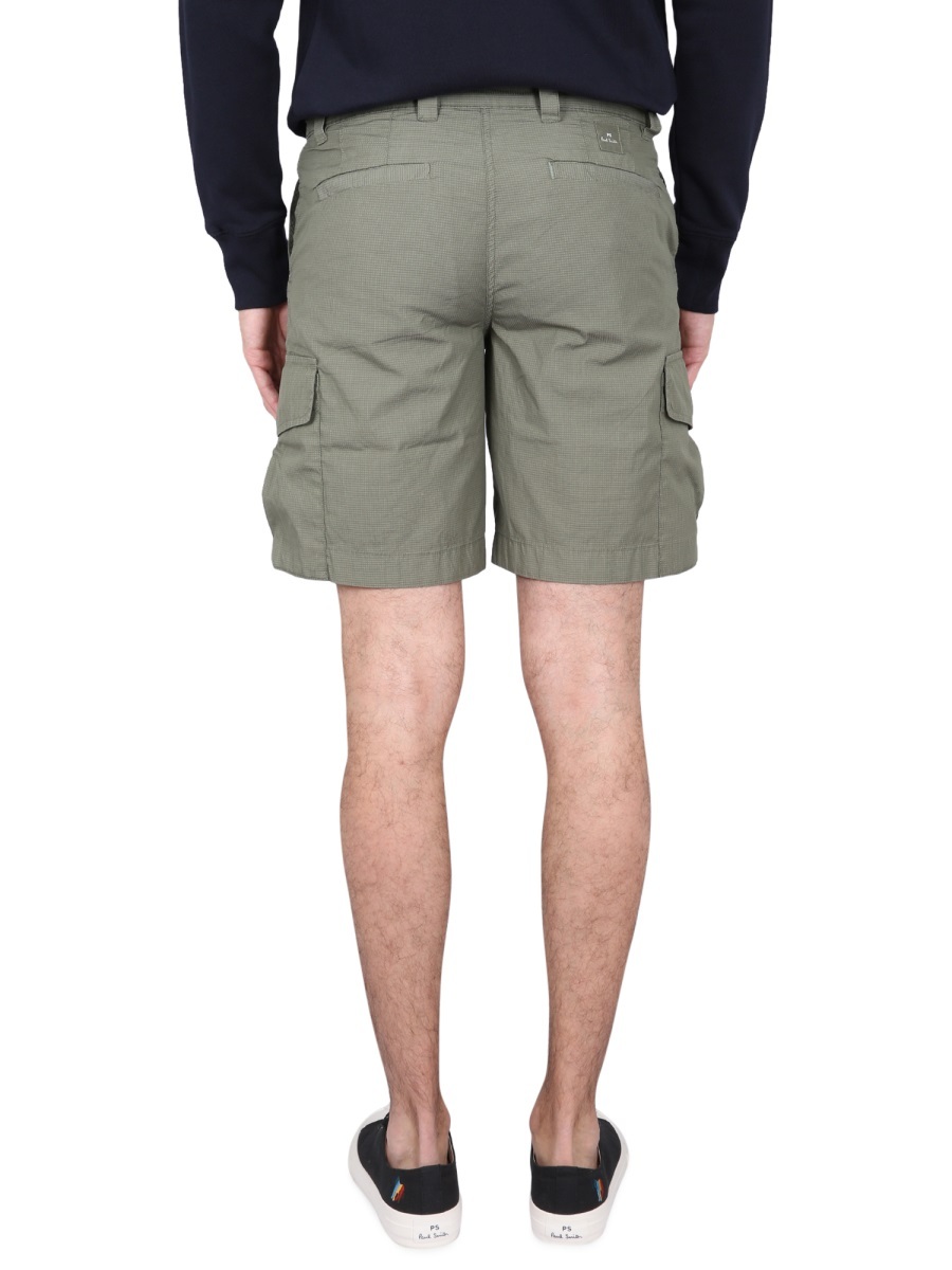 Shop Ps By Paul Smith Straight-leg Cargo Shorts In Gray