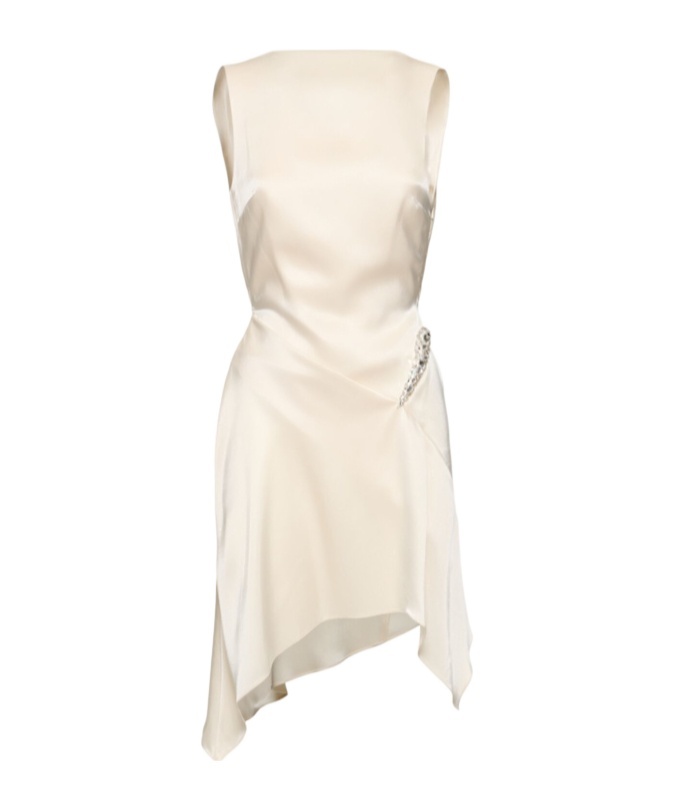David Koma Crystal-claw Asymmetric Dress