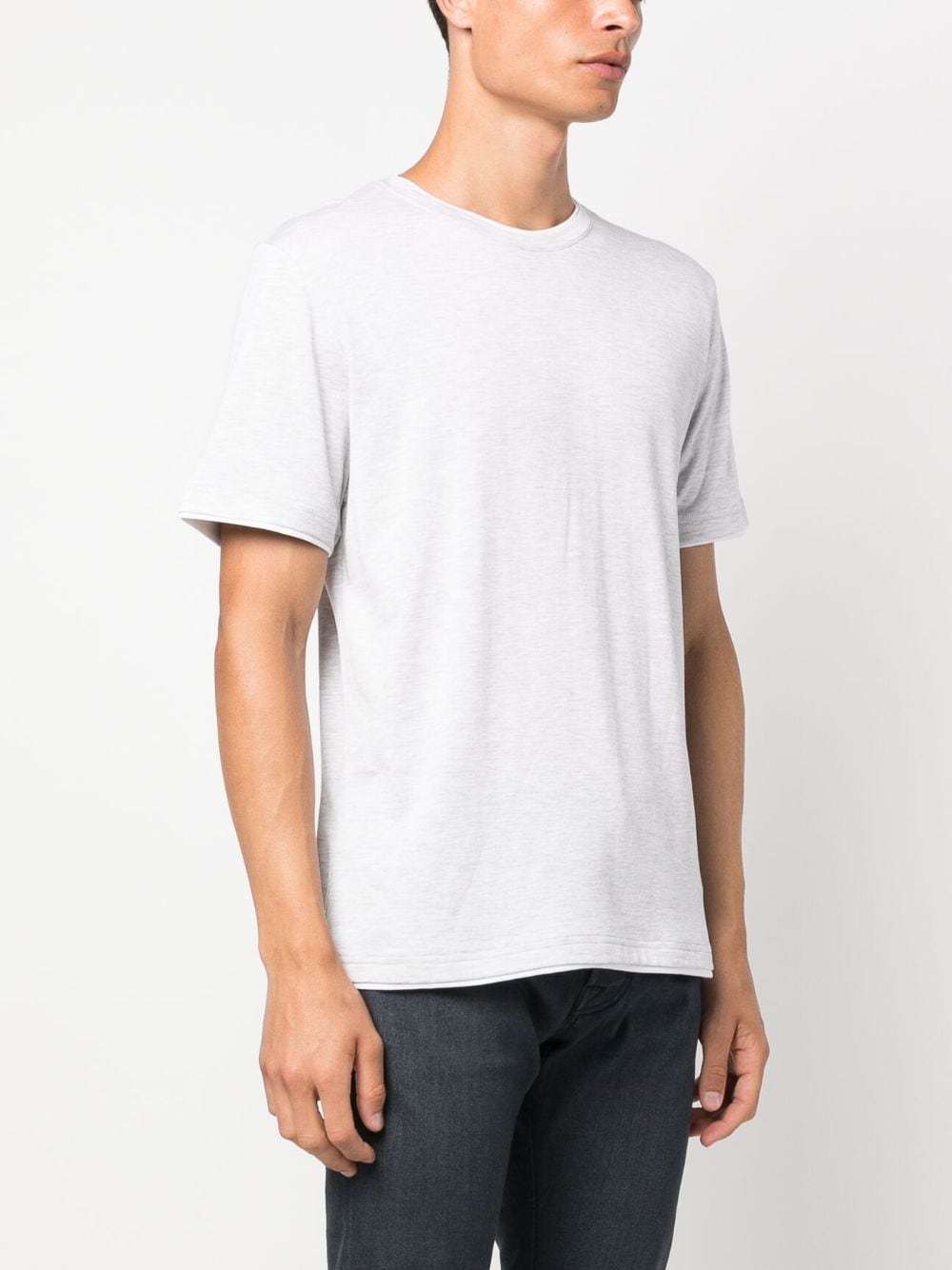 Eleventy Hem And Collar Contrast T-shirt In White