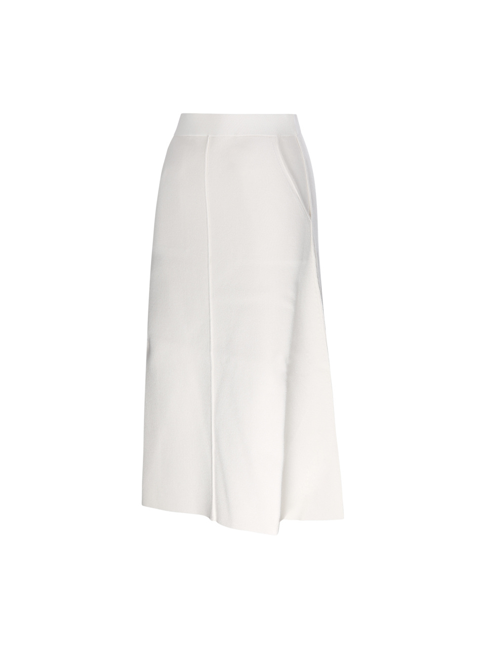 Max Mara Mid-length A-line Knitted Skirt With Subtle Side Slits In White